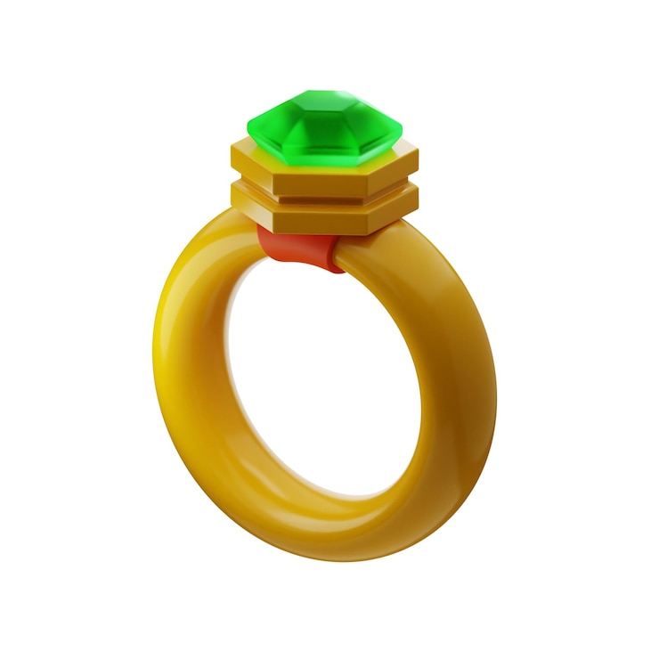 Foto renderização 3d de ícone de joias premium em fundo isolado
