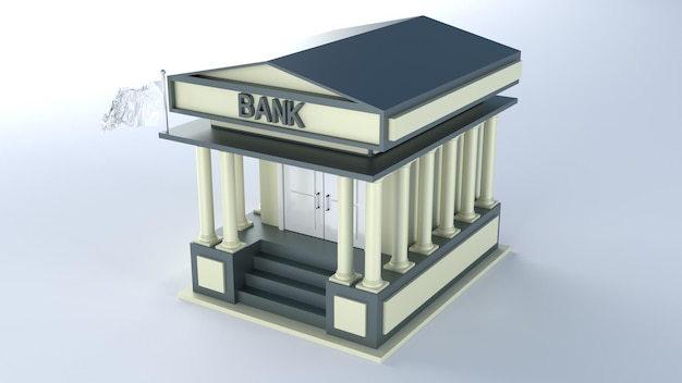 renderização 3d de ícone isométrico de banco