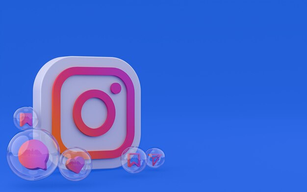 Renderização 3d de ícones do instagram