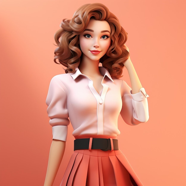 Renderização 3D de ideias de roupas femininas