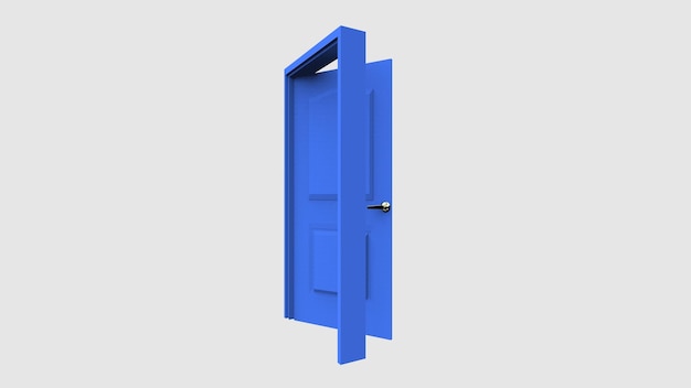 Foto renderização 3d de ilustração de porta isolada