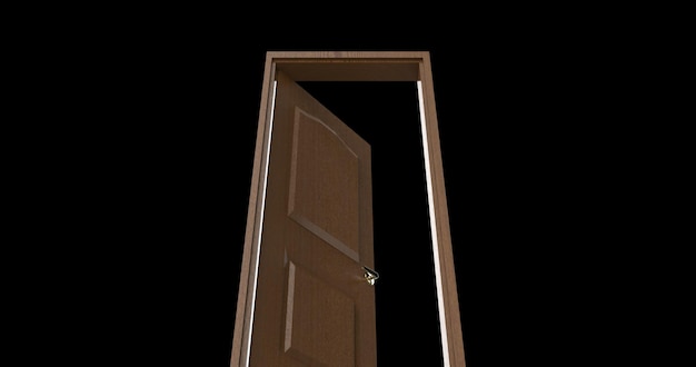 Renderização 3d de ilustração de porta isolada
