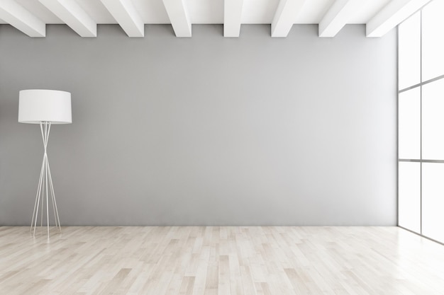 Renderização 3D de ilustração de quarto de interiores brilhantes modernos de luxo grande