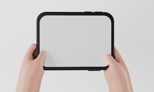 Foto renderização 3d de mão e tablet