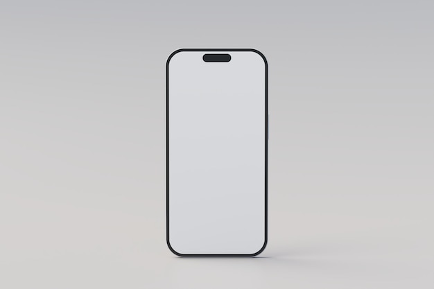 Renderização 3d de maquete de telefone 3d frontal mínimo