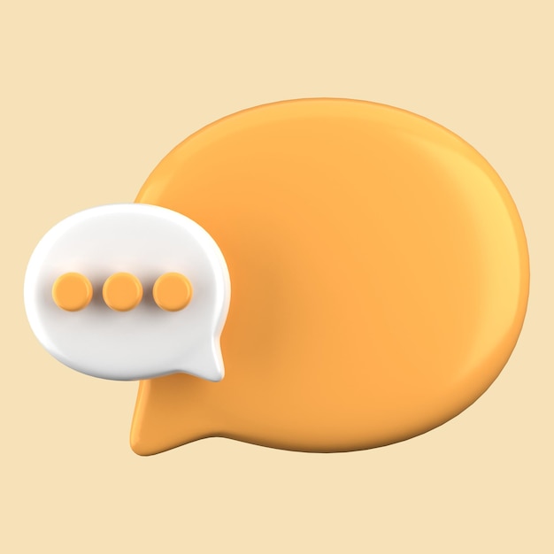 Renderização 3D de mensagens de bolha de fala conceito de comunicação de mídia social