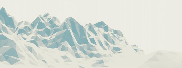 Renderização 3D de montanha de gelo Terreno de poli baixo