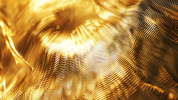 Foto renderização 3d de ondas douradas de uma superfície paramétrica