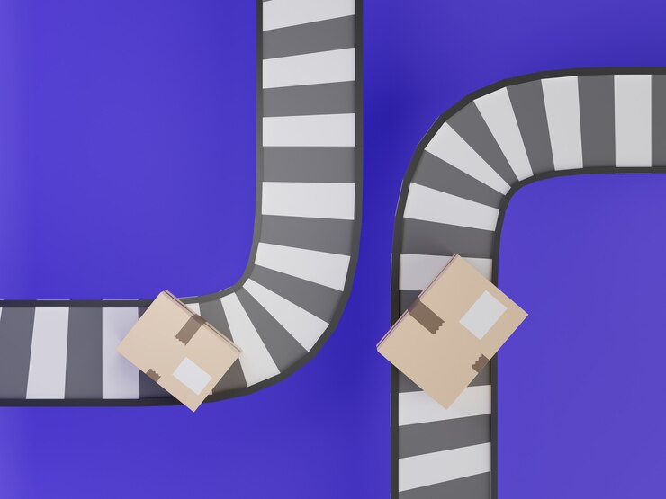 Foto renderização 3d de pacote de caixas de papelão marrons para mock up e design criativo conceito de compras online