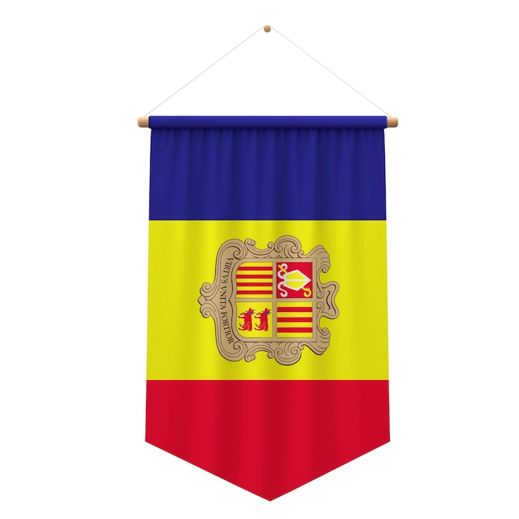 Foto renderização 3d de pano de bandeira de andorra