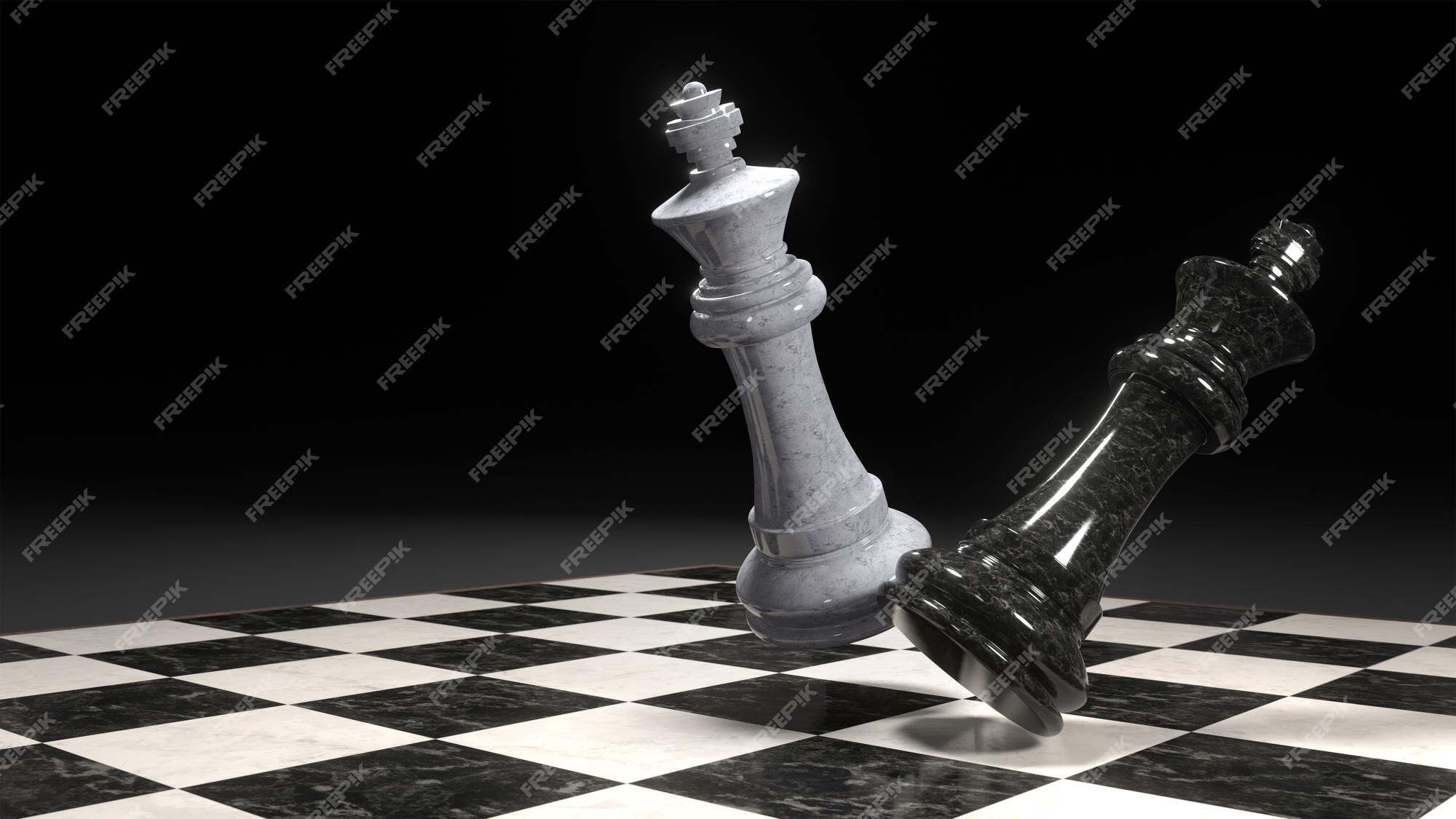 Rei Branco Da Xadrez E Penhor Preto Em Um Tabuleiro De Xadrez Ilustração 3D  Ilustração Stock - Ilustração de lazer, estratégia: 107600707
