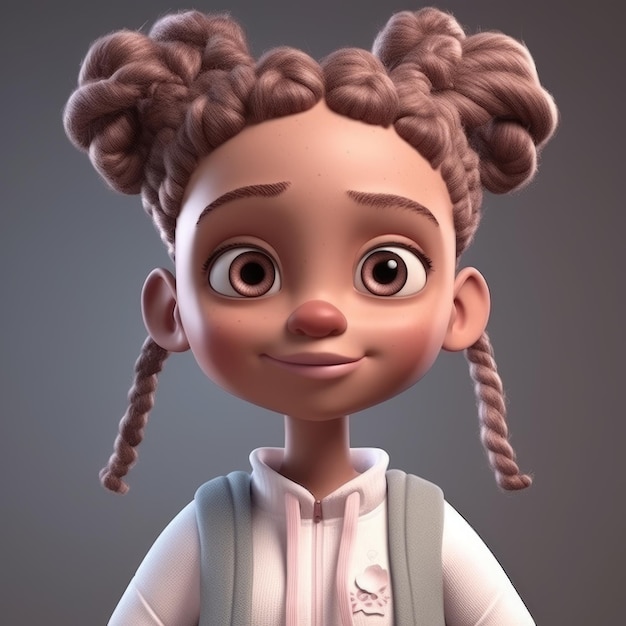 Renderização 3D de personagem de desenho animado americano branco realista