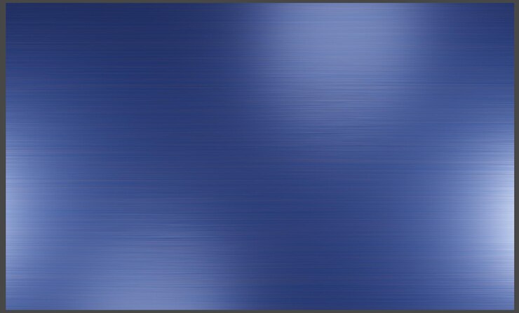 Foto renderização 3d de superfície de telefone celular cromada azul listrada