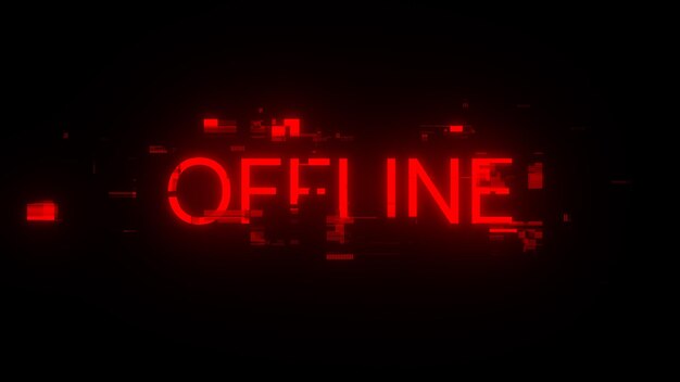 Renderização 3D de texto offline com efeitos de tela de falhas tecnológicas