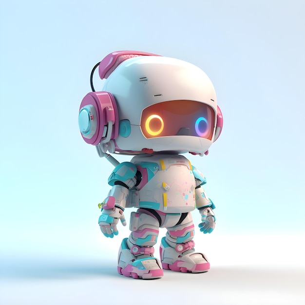 Renderização 3D de um astronauta bonito Ilustração 3D