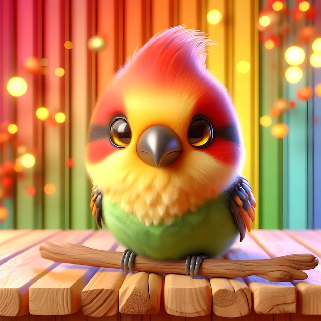 Renderização 3D de um bonito Barbet com fundo colorido