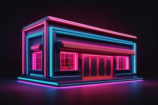 Foto renderização 3d de um edifício de banco brilhante criado com ia