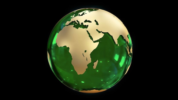 Foto renderização 3d de um globo planetário estilizado abstrato