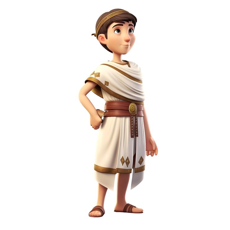 renderização 3D de um homem medieval em uma fantasia de caráter romano