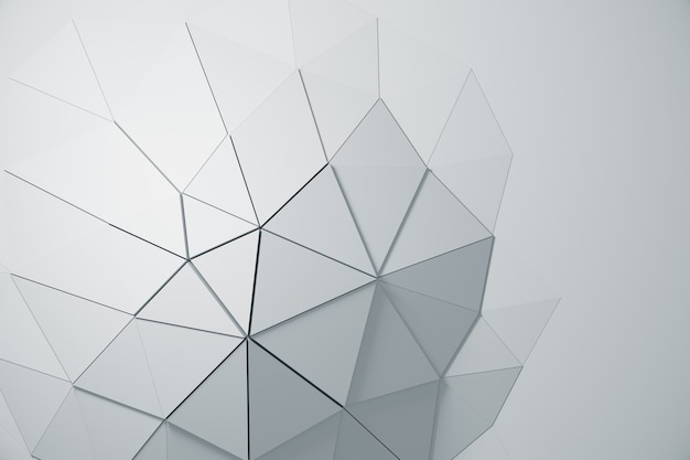 Renderização 3D de um padrão geométrico abstrato branco