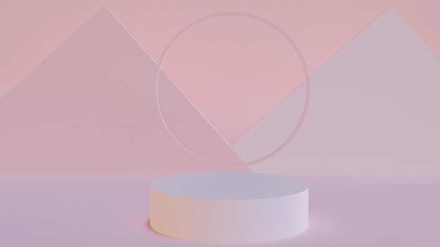 Renderização 3D de um pedestal pastel