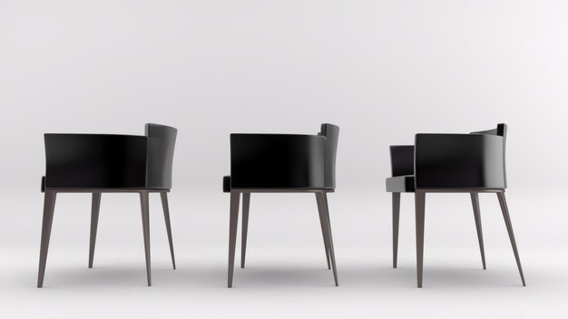 renderização 3D de uma cadeira isolada no fundo do estúdio
