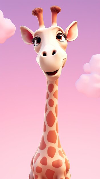 Foto renderização 3d de uma girafa