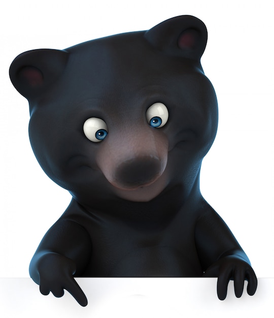 Renderização 3D de urso fofo