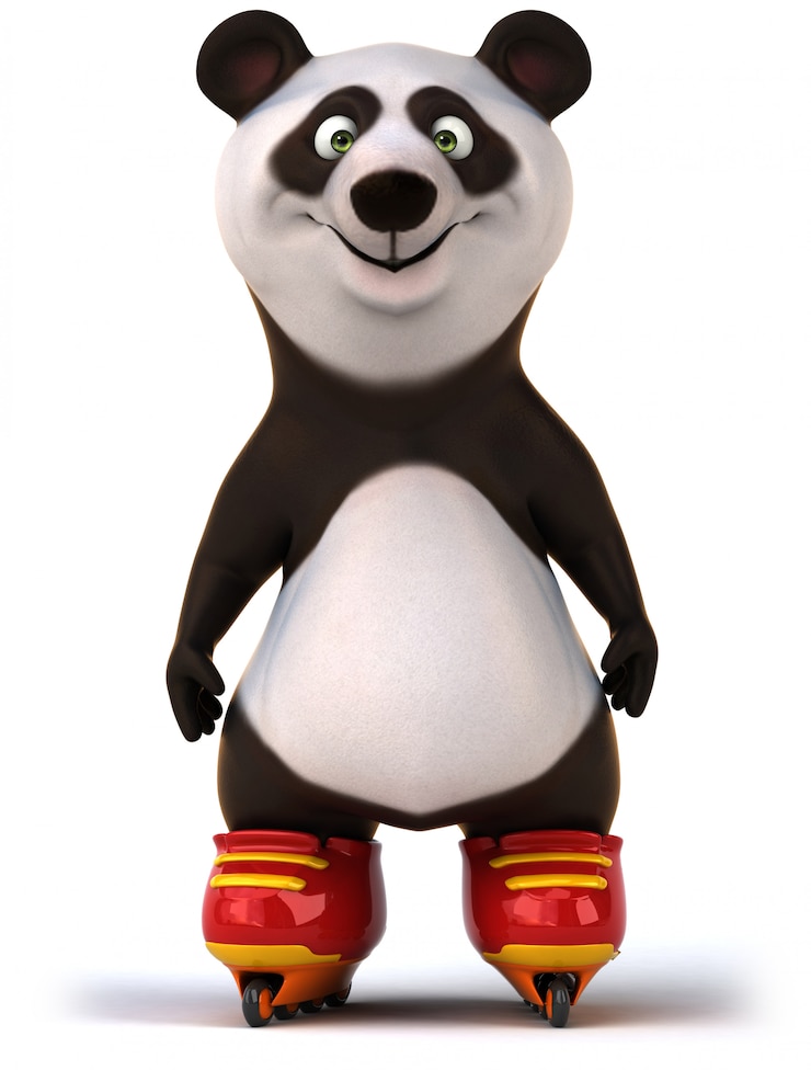 Foto renderização 3d de urso panda bonito