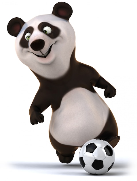 Renderização 3d de urso panda engraçado