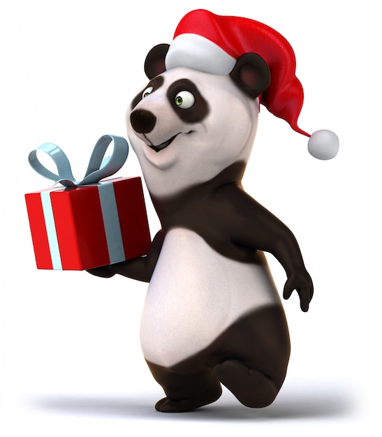 Renderização 3D de urso panda engraçado