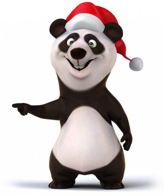 Renderização 3D de urso panda engraçado