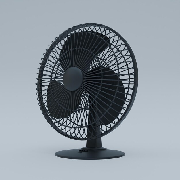 Renderização 3d de ventilador de mesa isolado em fundo branco