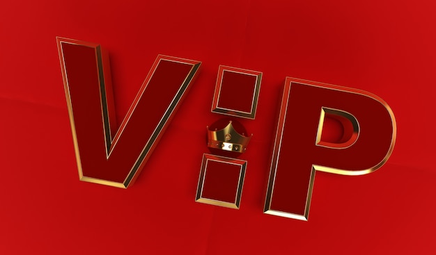 Foto renderização 3d de vip dourado