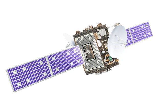 Renderização 3d do conceito de serviço de internet por satélite