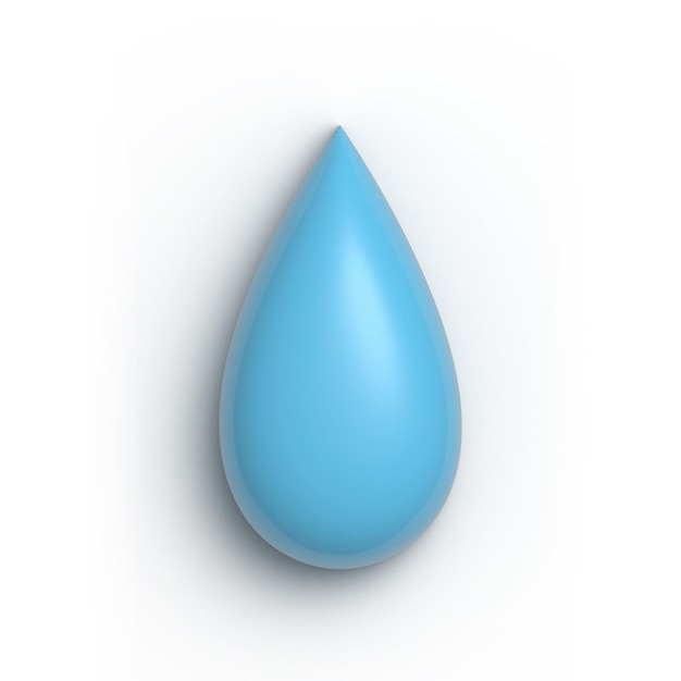 Renderização 3D do elemento do tempo chuvoso da gota de água azul