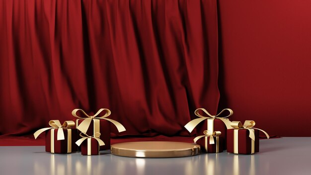 Renderização 3D do fundo abstrato do produto em branco para decorações de moda e cosméticos de creme de pano de fundo. Fundo moderno do pódio em branco para o produto show de luxo.