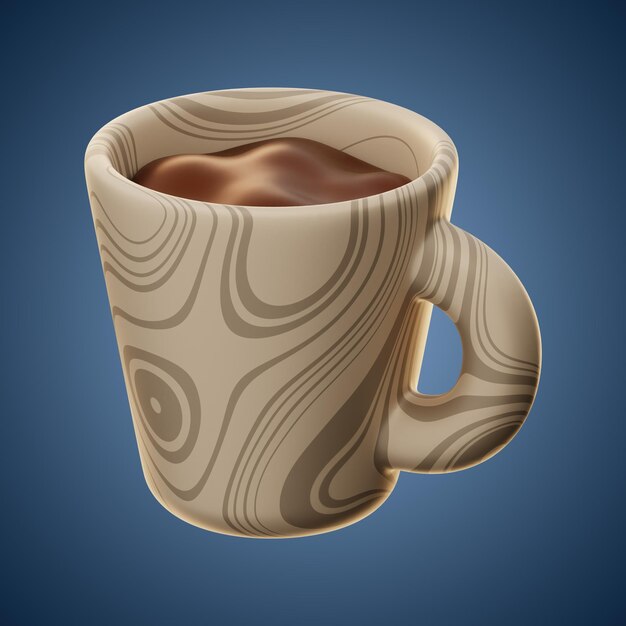 Renderização 3d do ícone de caneca de café de cozinha premium em fundo isolado