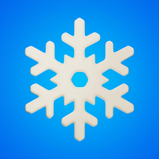 Renderização 3d do ícone de flocos de neve do Tempo Premium em fundo isolado