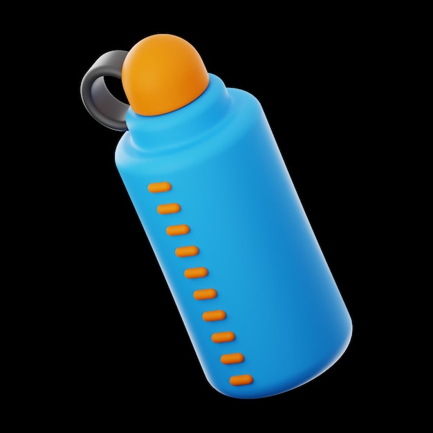 Foto renderização 3d do ícone de garrafa de fitness premium em fundo isolado