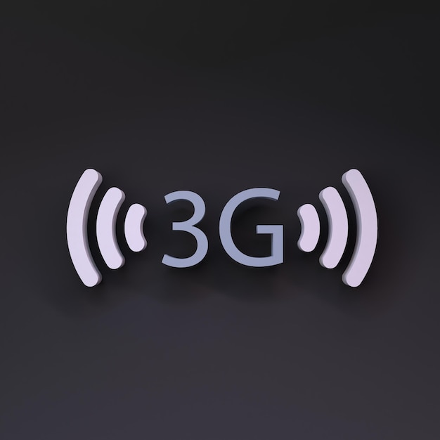 renderização 3d do ícone de rede 3G