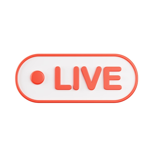 Renderização 3D do ícone de transmissão ao vivo