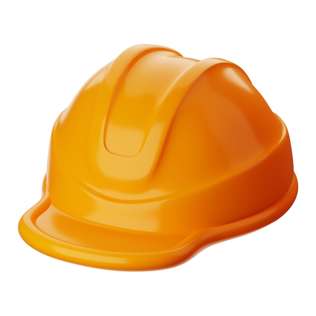 Renderização 3d do ícone do capacete Premium Construction em fundo isolado