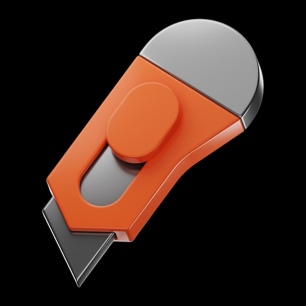 Foto renderização 3d do ícone do cortador de papel da educação premium em fundo isolado