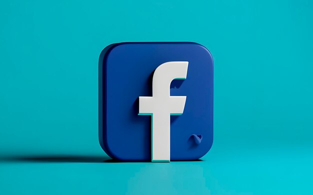 Renderização 3D do ícone do logotipo do Facebook