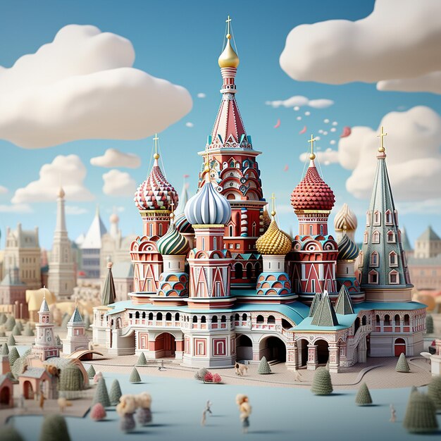 Renderização 3D do Kremlin