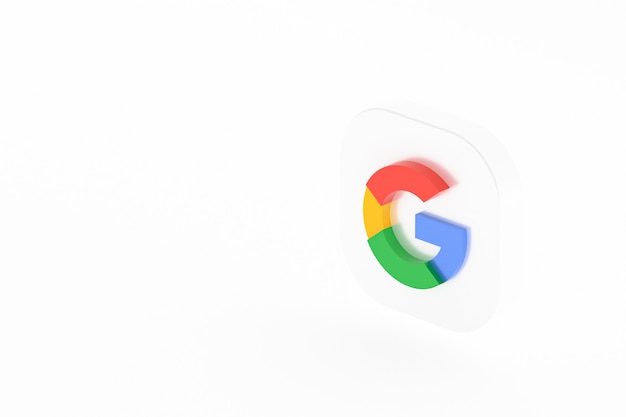 Renderização 3D do logotipo do aplicativo Google em fundo branco