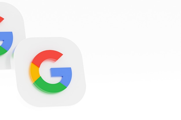 Renderização 3D do logotipo do aplicativo Google em fundo branco