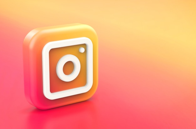 Renderização 3d do logotipo do instagram