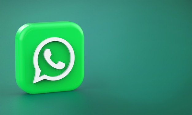 Foto renderização 3d do logotipo do whatsapp